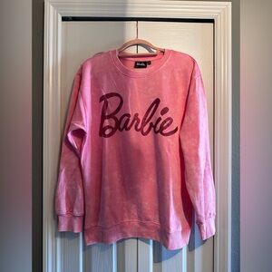 Barbie Pink Tie-Dye Women's Crew Neck Sweater- NWOT